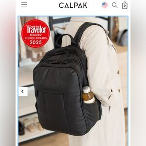 CALPAK Luka 15 inch Laptop Backpack in Matte Black